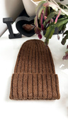 LAURIN Beanie 100% Alpaca 9043 ziarno kakaowca