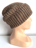 KIARA Turn-Up Beanie 100% Alpaca 607 Brown