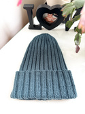 Wywijana czapka merino HELLI 100% Baby Merino 32 Turkusowy