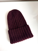 LAURIN Turn-Up Beanie Alpaca Wool 9044 Ciemne Winogrona