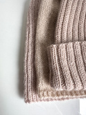 MIRA – czapka beanie handmade merino + moher i jedwab 50/56 jasny beż