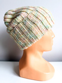 NELLI Mütze mit Umschlag aus Merinowolle 38 Niebieska Mgiełka unisex winterlich