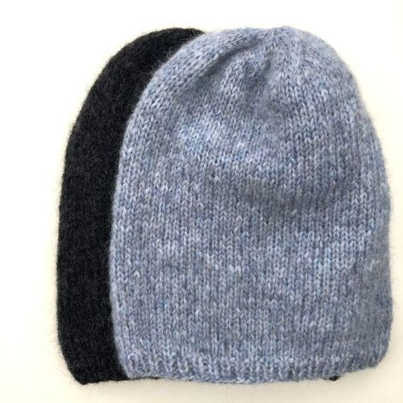 CHMURKA Beanie-Mütze aus Alpaka 10 Mgła szary niebieski