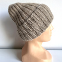 Ręcznie robiona Czapka wywijana LAURIN 100% Alpaka 2020 Jasny