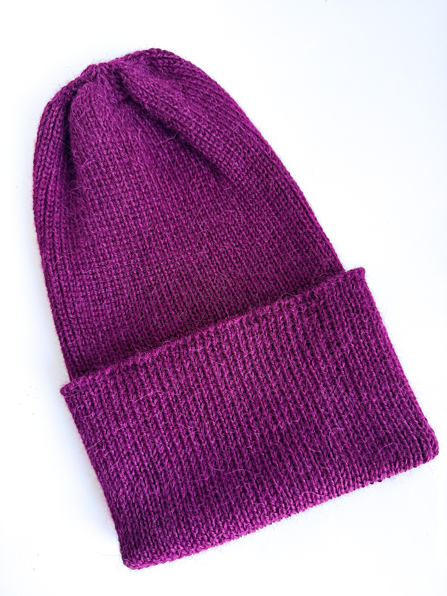 HELEN – czapka z 100% alpaki wywijana 9045 rubinowy