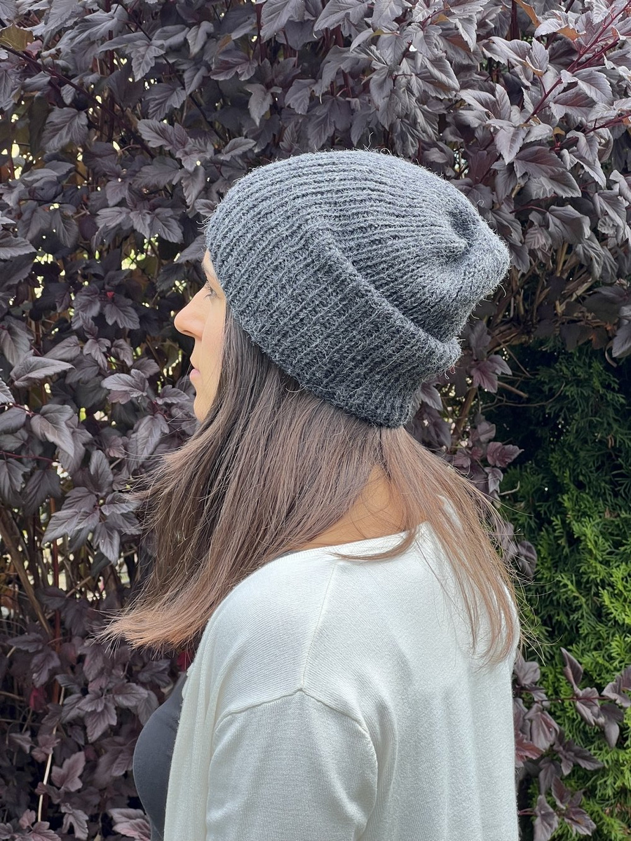 KIARA – czapka beanie z alpaki 100% 506 Ciemny Szary