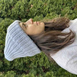 JANKA – gruba czapka zimowa damska z wełny 52 Rosa