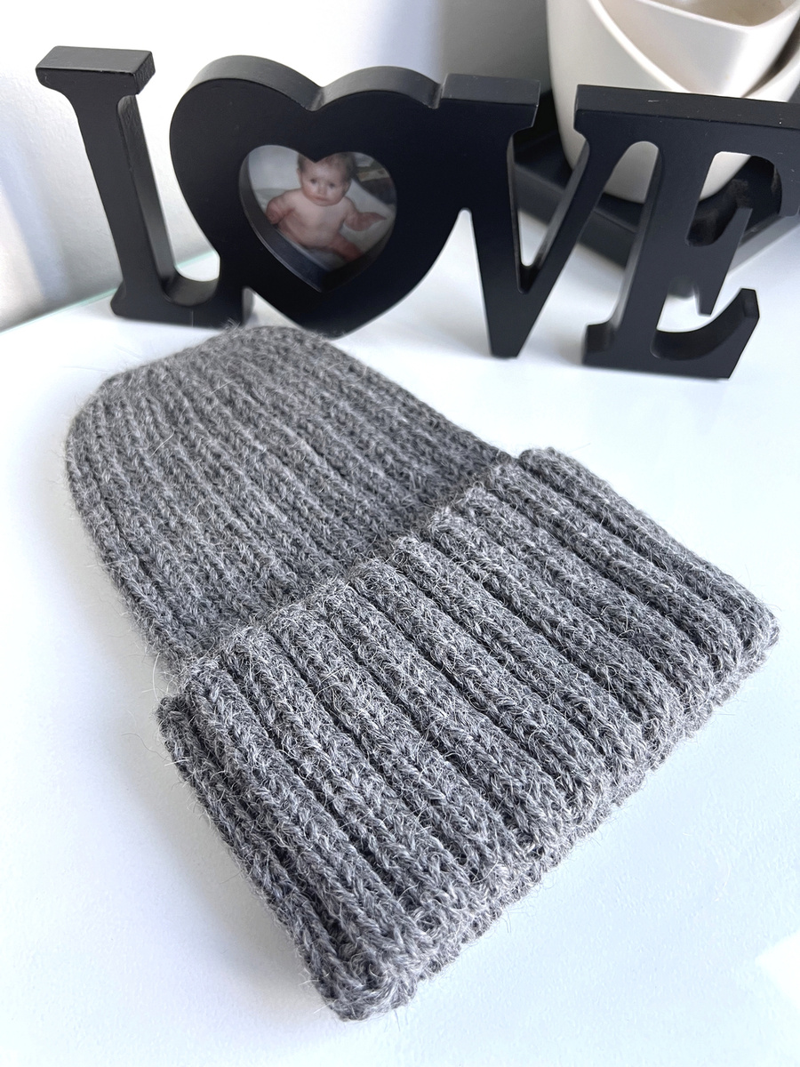 LAURIN – czapka z alpaki wywijana 517 średni szary