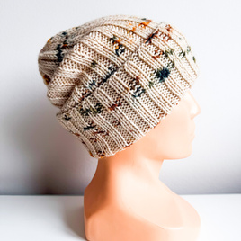 NELLI Turn-Up Merino Wool Beanie 38 Niebieska Mgiełka