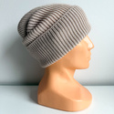VARELLA Beanie-Mütze mit Umschlag 100% Baby-Merinowolle 63 Sandfarben