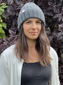 HELLI – czapka beanie wywijana z wełny baby merino 20 Ciemny szary