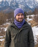VARELLA Beanie-Mütze mit Umschlag 100% Baby-Merinowolle Lavendel