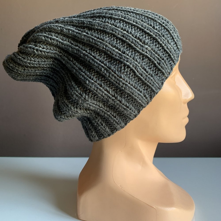 HELLI Wintermütze unisex 100% Baby-Merinowolle 20 Dunkelgrau