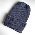 KIARA – czapka z alpaki damska 100% alpaka 4305 ciemne indygo, wywijana zimowa