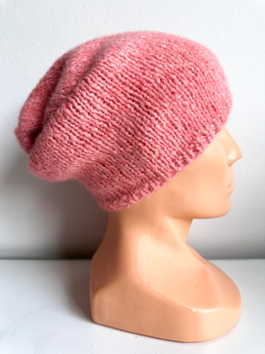 CHMURKA Beanie-Mütze aus Alpaka 50 Pfirsichrosa