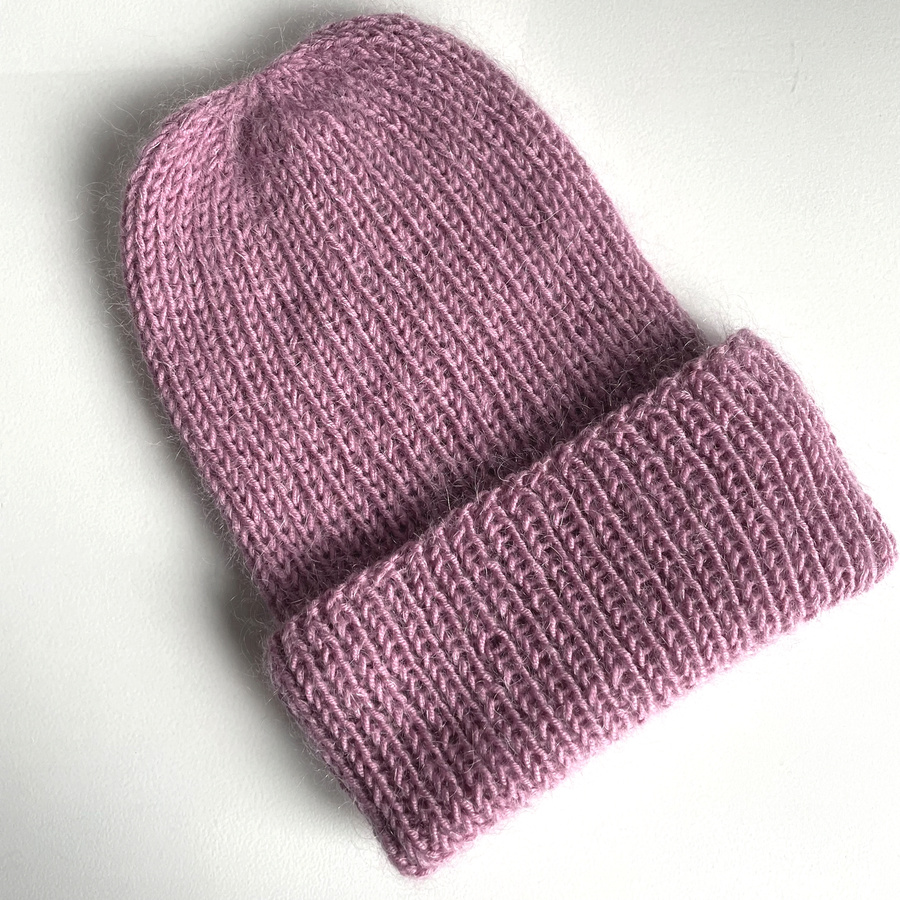 AUREA – ręcznie robiona ciepła czapka beanie baby merino + moher i jedwab dziecięca/damska 27/04 Stary Róż