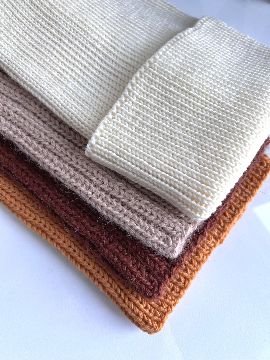 VARELLA Beanie-Mütze aus Merinowolle 100% Baby Merino 02 Ecru Winter