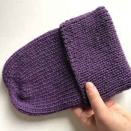 KIARA – czapka z alpaki damska 100% alpaka 4400 ciemny fiolet, zimowa wywijana