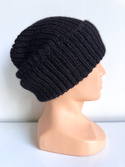 KIARA – czapka z alpaki damska 100% alpaka 8903 czarny, wywijana zimowa
