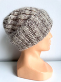 DAISY – czapka beanie handmade baby merino + moher i jedwab 114 Wanilia