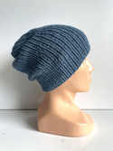 KIARA – czapka z alpaki 100% damska beanie 6309 średni niebieski petrol zimowa