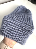 AUREA – ręcznie robiona czapka beanie z baby merino + moher i jedwab damska/dziecięca 37/39 Jasna Lawenda