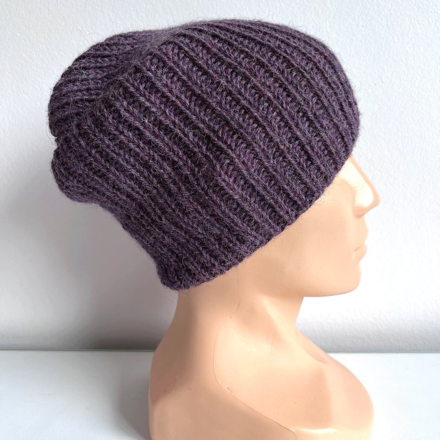 KIARA Alpaca Beanie 100% 9023 Fioletowa Mgiełka