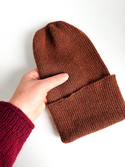 HELEN Turn-Up Beanie 100% Alpaca 9041 Copper Brown