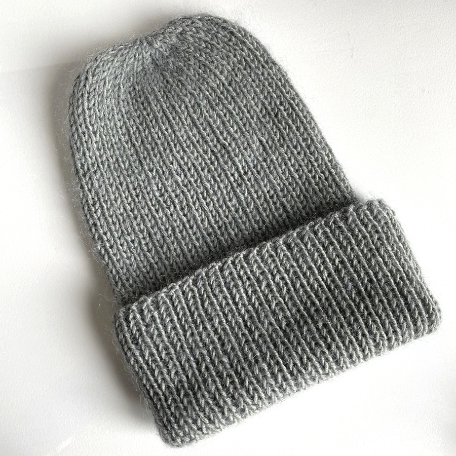 AUREA – czapka beanie handmade baby merino + moher i jedwab 50/10 Zielona Szałwia