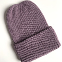 KIARA – czapka wywijana z alpaki 100% 3800 fiołkowo różowy damska zimowa