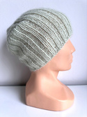 MARGARET – czapka beanie alpaka + moher i jedwab 9030/47 Lody Pistacjowe