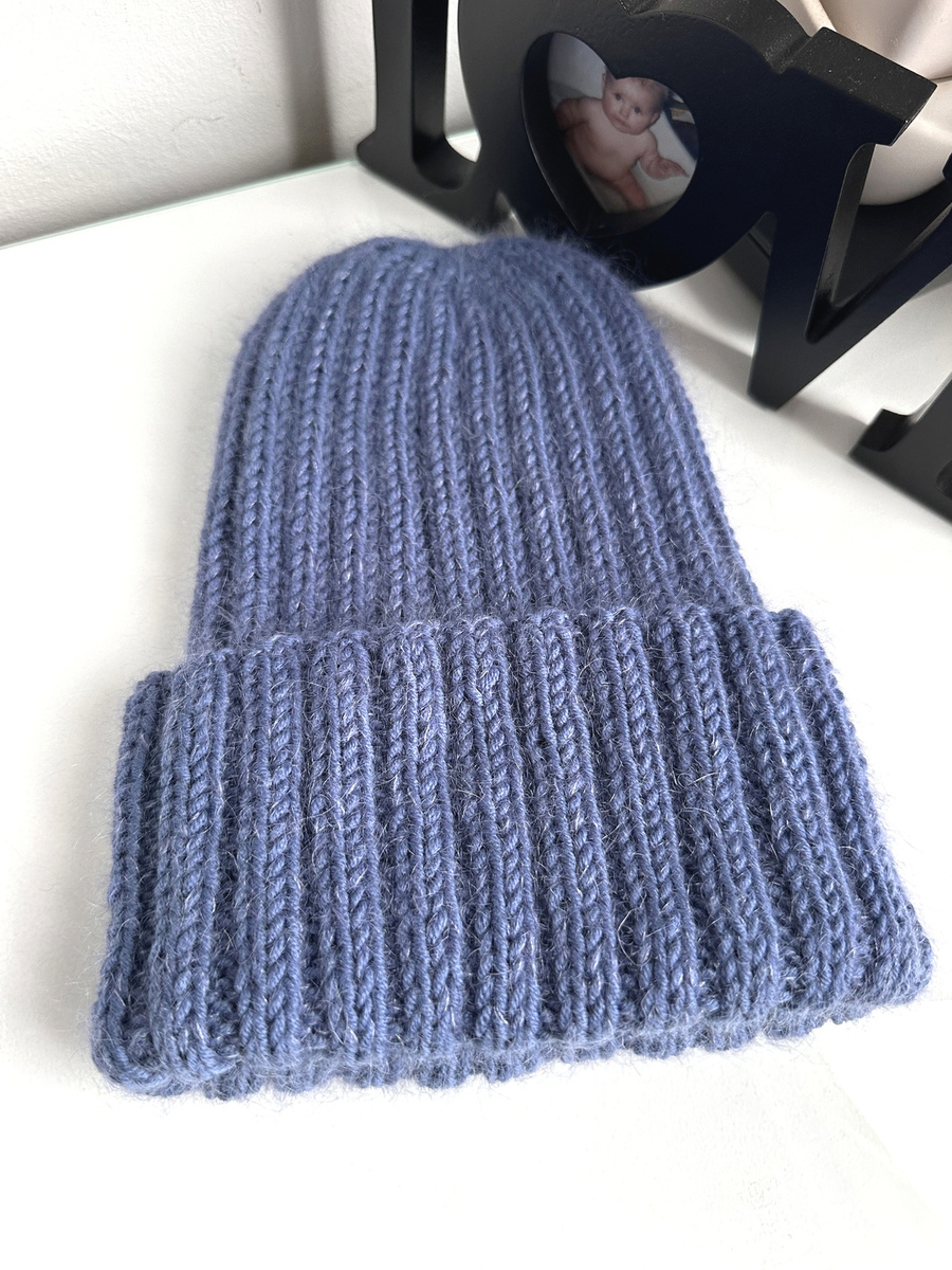 MIRA – ręcznie robiona czapka beanie merino + moher i jedwab 13 dżins