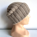 Ręcznie robiona Czapka wywijana LAURIN 100% Alpaka 2020 Jasny