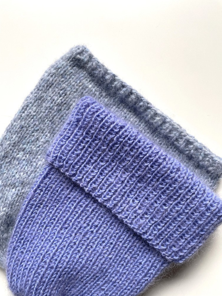 AUREA – czapka beanie handmade baby merino + moher i jedwab 25/11 Lawenda