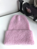AUREA – ręcznie robiona czapka beanie baby merino + moher i jedwab damska/dziecięca 05/03 Jasny Róż