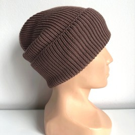 VARELLA – czapka beanie z wełny merino 100% Baby Merino 52 Czekolada jesienno‑zimowa