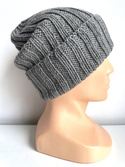 HELLI – wywijana czapka z wełny baby merino 19 Szary