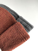 KIARA Handmade Turn-Up Beanie 100% Alpaca 9025 Walnut