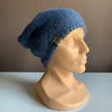 CHMURKA handgemachte Beanie-Mütze aus Alpaka 17 Jeans niebieski