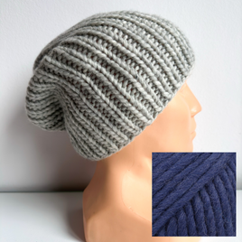 JANKA – gruba czapka zimowa damska z wełny 15 ciemnoniebieski