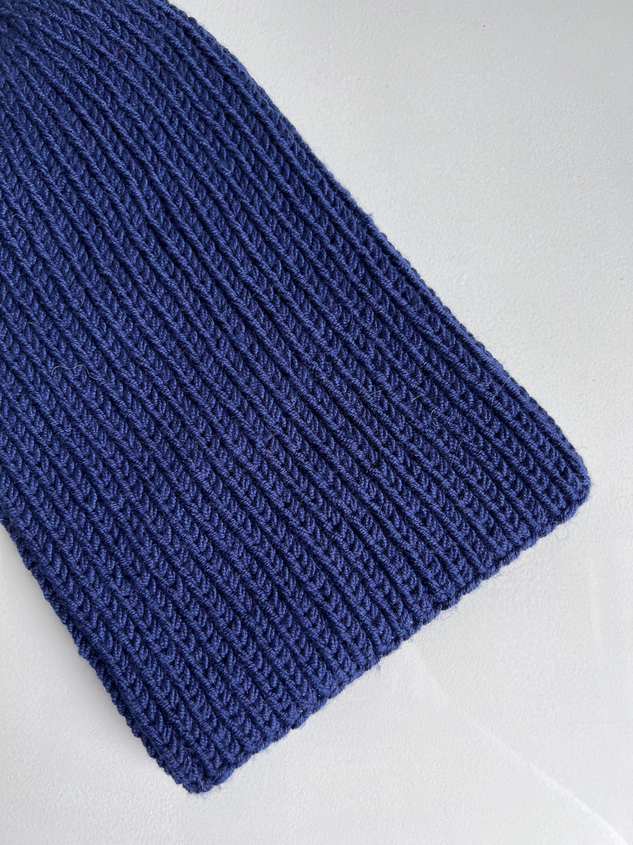 NANA – czapka beanie z wełny baby merino 13 granatowy, ręcznie robiona