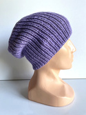NANA – czapka beanie z wełny baby merino 14 fioletowy zimowa