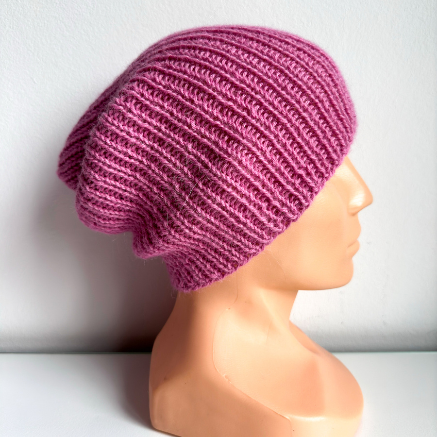 KIARA Alpaca Beanie for Women 100% Alpaca 9034 płatek róży