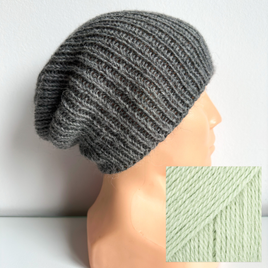 KIARA – czapka z alpaki 100% beanie 9030 lody pistacjowe zimowa