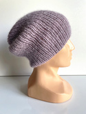 Handmade Czapka damska AUREA 100% Baby Merino plus moher i jedwab 39 Fioletowa Orchidea