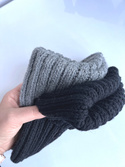 HELLI – czapka wywijana beanie 100% baby merino 21 czarny zimowa