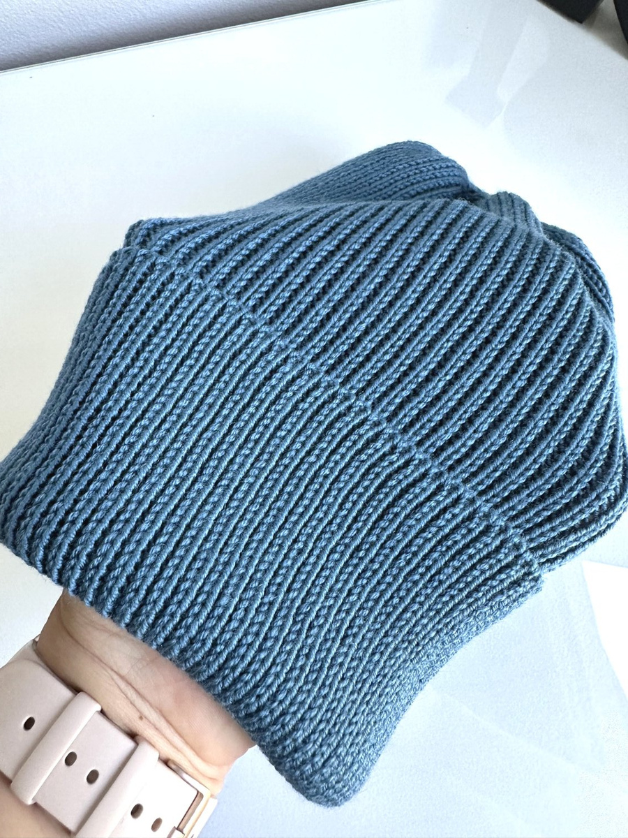 VARELLA – czapka beanie z wełny merino 100% baby merino 42 Petrol zimowa