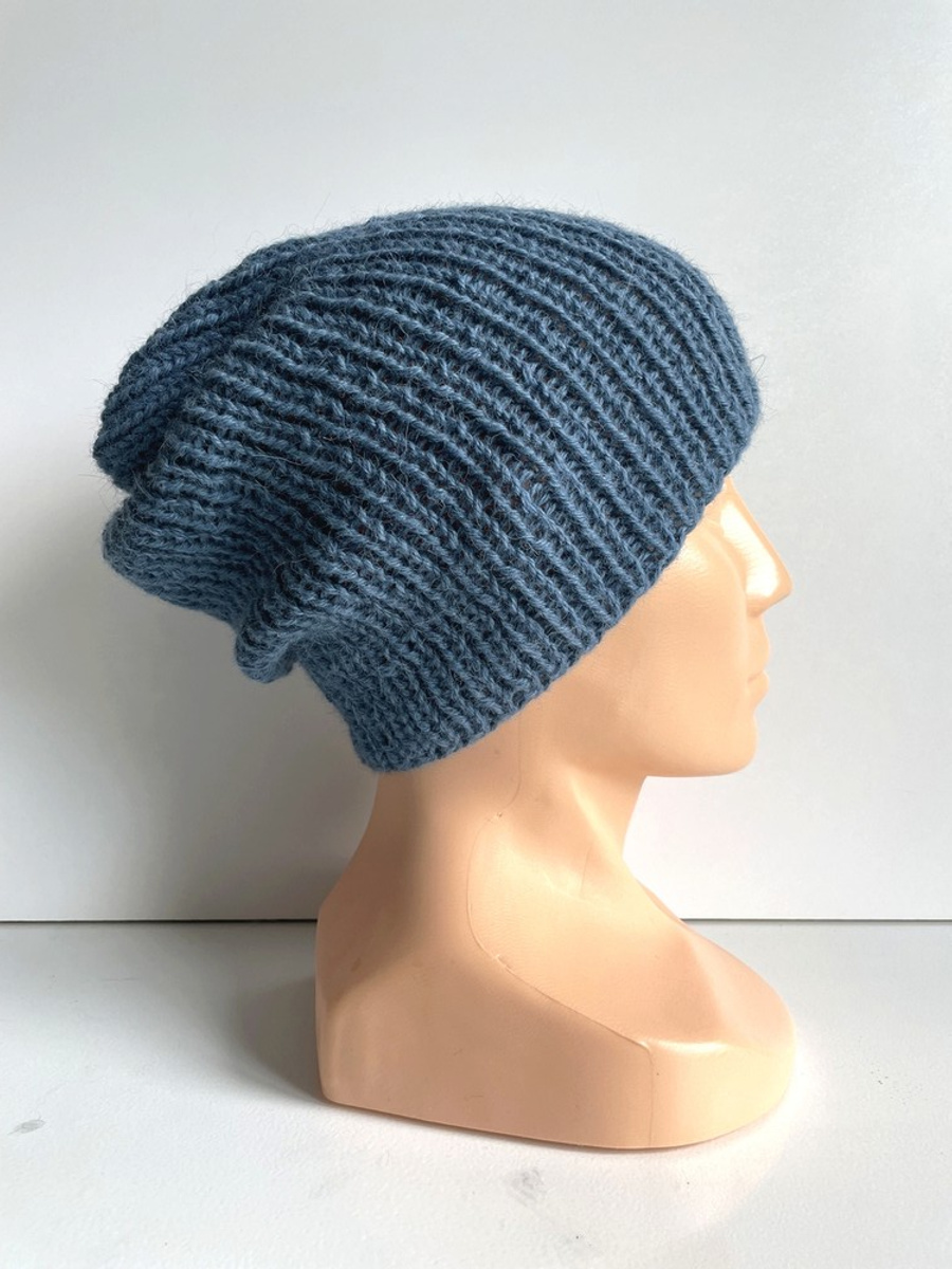 KIARA Beanie-Mütze aus 100% Alpaka 6309 mittelblau petrol