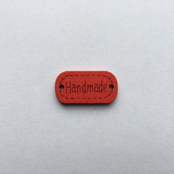 Guzik drewniany Handmade 2,5 cm Czerwony
