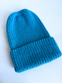 NANA – czapka wywijana beanie z wełny 100% baby merino 32 turkusowy